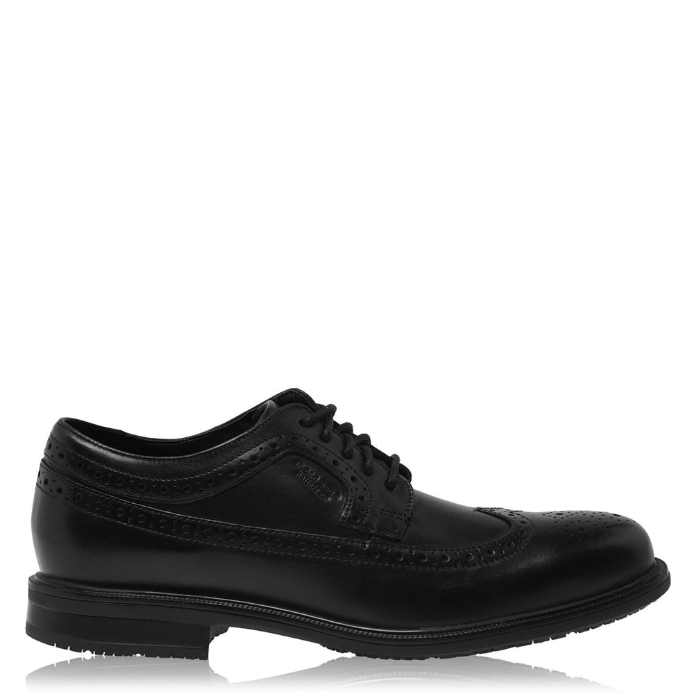 Sapatos Oxford Homem Rockport Wing Tip Pretas,Portugal CKAWE-0397